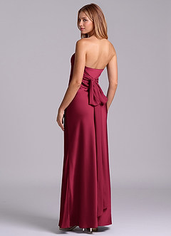 Azazie Ailanie Brudtärnklänningar Klä av Tubklänning i Stretch Satin Axelbandslös Bourgogne image2