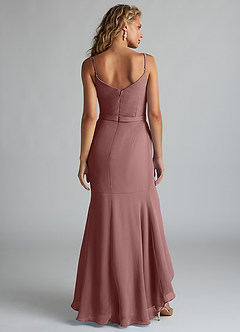 Azazie Summer Final Sale Desert Rose Mermaid Scoop Cowl Chiffon Dress image2