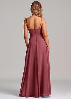 Azazie Elle Bridesmaid Dresses Merlot A-Line Pleated Chiffon Dress image7
