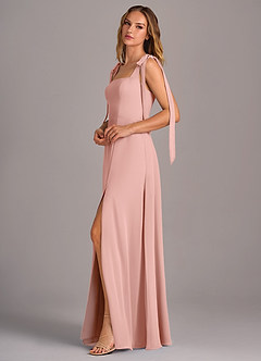 Azazie Debra Bridesmaid Dresses Rosette A-Line with Pockets Chiffon Convertible Dress image4