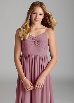 Azazie Zeya Junior Vintage Mauve A-Line Chiffon Dress image6