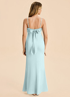 Azazie Mia Junior Meerjungfrau-Linie Plissee Stretch-Satin Kleid Seegrün image2