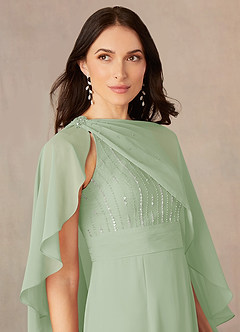 front Azazie Matching Color Chiffon Asymmetrical Wrap