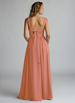 Azazie Aziza Bridesmaid Dresses MAI TAI A-Line V-Neck Pleated Chiffon Dress image4