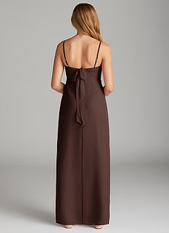 Azazie Mai Junior Ganache Sheath Pleated Chiffon Dress image2