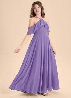 Azazie Tessabelle Junior Jurk van Chiffon met A-Lijn Off the Shoulder Tahiti image3