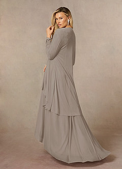 Azazie Anne Mother of the Bride Dresses Taupe Sheath Sweetheart Sequins Lace Dress image2
