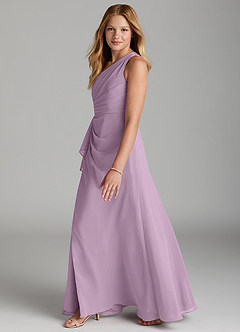 Azazie Maive Junior Wisteria A-Line Pleated Chiffon Dress image5