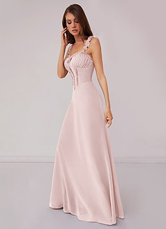 Barbie ♥ Azazie Bridesmaid Dresses Blushing Pink A-Line Sweetheart Neckline Chiffon Dress image2