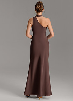 Azazie Seona Bridesmaid Dresses Ganache Mermaid One Shoulder Chiffon Dress image2