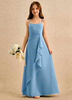 Azazie lolly Girls Formal Sukienki dla dziewczynek sypiących kwiaty Linia A Pofałdowany Szyfon Długość podłogi Sukienka image3