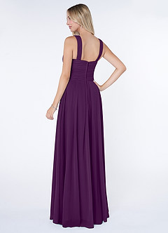 Azazie Kaleigh Bridesmaid Dresses Grape A-Line Pleated Chiffon Dress image4