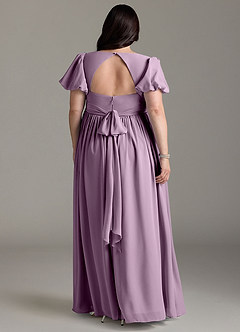 Azazie Madisynn Maternity Bridesmaid Dresses Bow Chiffon Floor-Length Dress image6