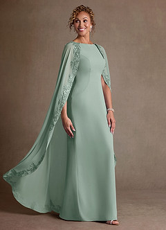 Azazie Artemisia Mother of the Bride Dresses Agave Sheath Lace Chiffon Dress image2