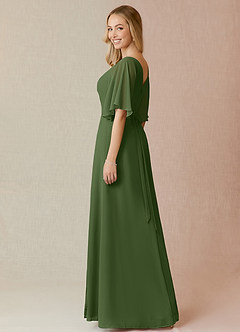 Azazie Cierra Bridesmaid Dresses Olive A-Line V-Neck Chiffon Dress image5