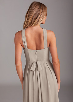 Azazie Dixie Bridesmaid Dresses Frost A-Line Halter Pleated Chiffon Dress image6