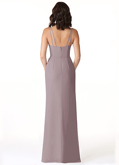 Azazie Leo Bridesmaid Dresses Dusk Mermaid V-Neck Pleated Chiffon Dress image2