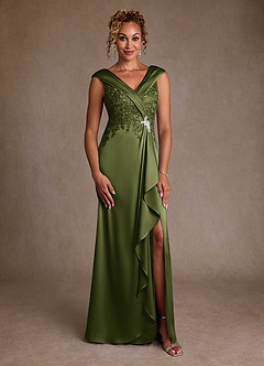 Azazie Santa Monica Moeder van de bruid jurken A-Lijn Jurk van Kant Olijf image3