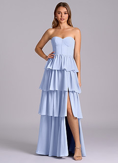Azazie Faye Bridesmaid Dresses Ice A-Line Sweetheart Neckline Chiffon Dress image1