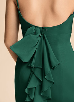 Azazie Lioren Junior Emerald Mermaid Bow Chiffon Dress image7