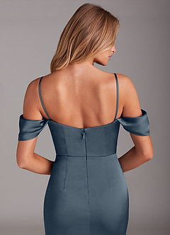 Azazie Saige Bridesmaid Dresses Twilight Mermaid Off the Shoulder Stretch Satin Dress image6