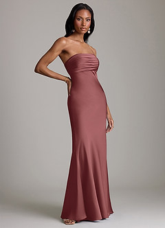 Azazie Saylor Brudtärnklänningar Klä av Sjöjungfru i Stretch Satin Axelbandslös Ametist image4