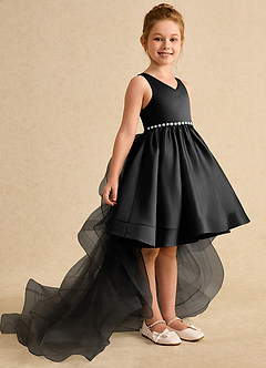 Azazie Julietta Blumenmädchenkleider Ballkleid Cabrio Tüll Kleid Schwarz image3