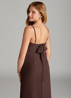 Azazie Mai Junior Ganache Sheath Pleated Chiffon Dress image6