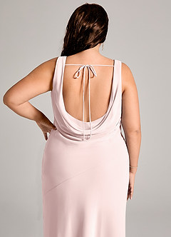 Azazie Rylina Bridesmaid Dresses Blushing Pink Mermaid Pleated Chiffon Dress image12