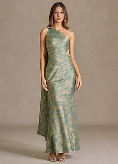 Vestido Platino Verde Azulado Largo Sapphira image2