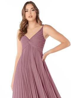 Azazie Raychelle Bridesmaid Dresses Vintage Mauve A-Line V-Neck Chiffon Dress image6