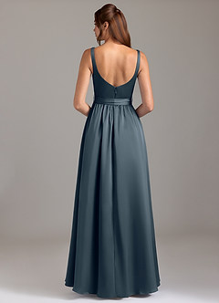 Azazie Elliott Bridesmaid Dresses Twilight A-Line with Pockets Stretch Satin Dress image6