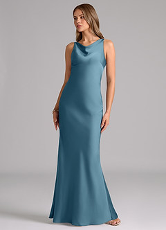 Azazie Allettie Robes de demoiselle d'honneur Robe Sirène en Satin extensible Bermude image5