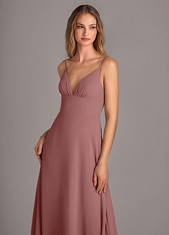 Azazie Amina Brautjungfernkleider A-Linie Chiffon Kleid Wüstenrose image5