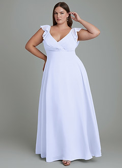Azazie Leilani Bridesmaid Dresses Lavender A-Line Pleated Chiffon Dress image6