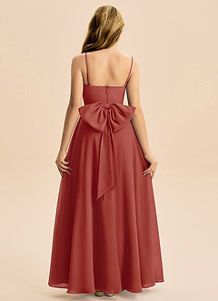 Azazie Bear Junior Terracotta A-Line Pleated Chiffon Dress image2