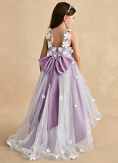 Azazie Celia Flower Girl Dresses Wisteria A-Line Lace Tulle Dress image2