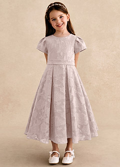 Azazie Princes Flower Girl Klänningar Klänning A-linje i Blommig Utbrändhet Plisserad image4