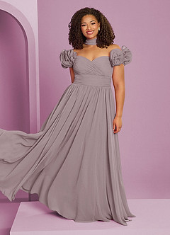 Barbie ♥ Azazie Bridesmaid Dresses Dusk A-Line Off the Shoulder Chiffon Convertible Dress image10