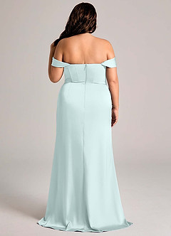 Azazie Johana Vestidos de damas de honor Vestido de Vidrio Marino de Satén Elástico de Corte Sirena Convertible con Vestidos sin tirantes image11