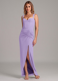 Azazie Ayla Final Sale Lilac Sheath Sweetheart Neckline Chiffon Dress image1