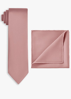 front Stretch Satin Wide Tie and Pocket Square Set