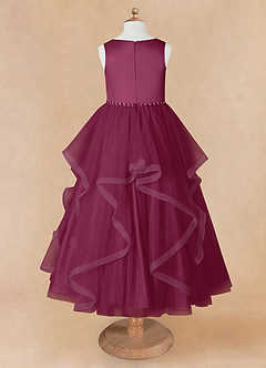 Azazie Sofia Robe Demoiselle D'honneur Fillette Robe Trapèze en Tulle Perlé Mûre image9