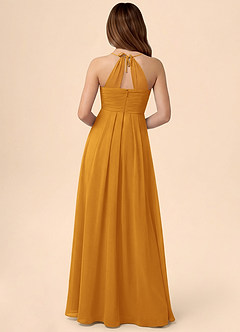 Azazie Ginny Junior A-Line Plisseret Chiffon Gulv-længde Junior brudepige Kjole image4