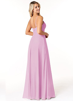 Azazie Moira Bridesmaid Dresses Candy Pink A-Line Scoop Chiffon Dress image5