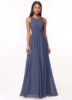 Azazie Nina Bridesmaid Dresses Stormy A-Line Pleated Chiffon Dress image1