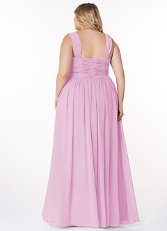 Azazie Zapheira Bridesmaid Dresses Candy Pink A-Line Ruched Chiffon Dress image8