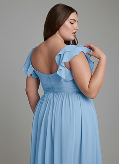Azazie Anaya Bridesmaid Dresses Powder Blue A-Line Sweetheart Neckline Chiffon Dress image9