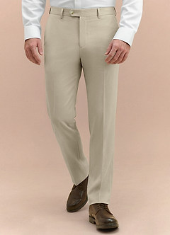 front Vincent Ivory Structured High Stretch Dress Pants