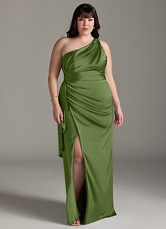 Azazie Maive Robes de demoiselle d'honneur Robe Fourreau en Satin extensible Rayé Genévrier image10